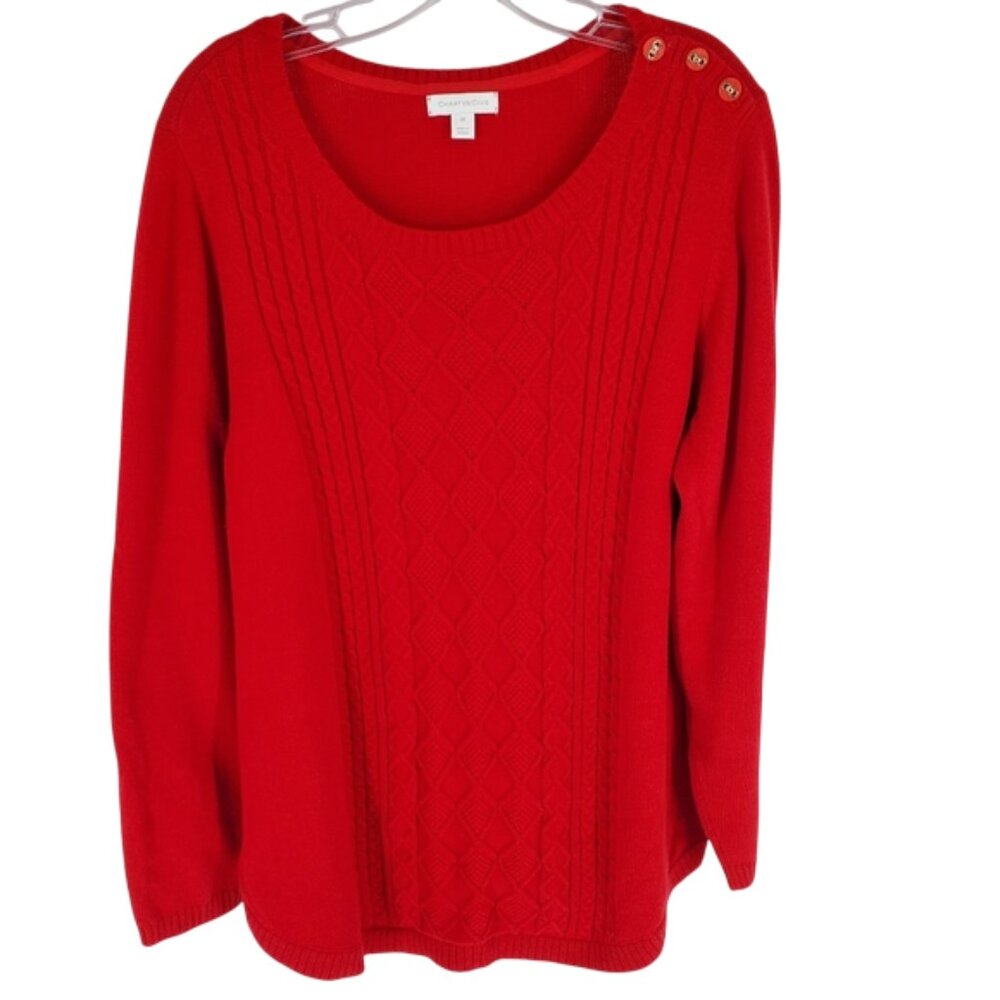 Charter Club Red Sweater Holiday Cozy Plus Curvy Bold Valentine's Day 2X